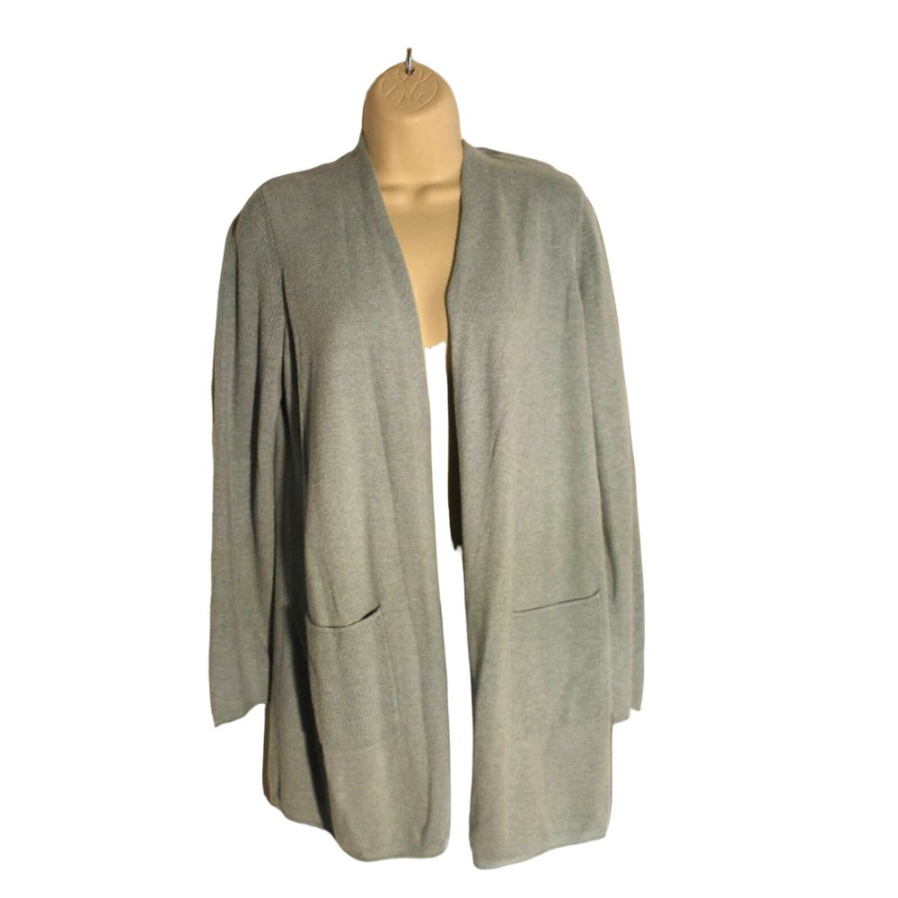 J. Jill Light Blue Cotton Blend Open Front Cardigan sz S PET